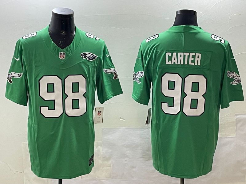 Men Philadelphia Eagles #98 Carter Green three generations 2025 Nike Vapor Limited NFL Jersey style 4->youth mlb jersey->Youth Jersey